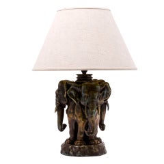 Vintage Novelty Ceylonese Bronze Elephant Lamp