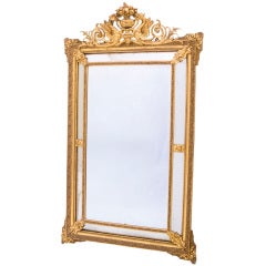 Neo Classical Carved Gitwood and Gesso Mirror