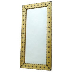Striking Italian Brass Studded Mirror