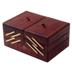 Edwardian Crocodile Jewelry Box by Vickery