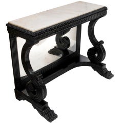 Anglo Indian Ebonised Mirrored Back Console