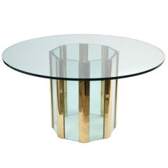 Brass and Glass Table by Pace