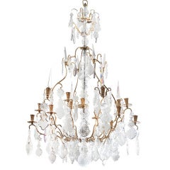 Large And Impressive French Crystal And Bronze Chandelier
