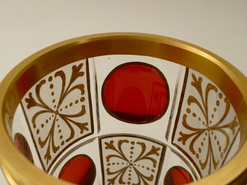 20th Century Set of Six Cut Glass Bohemian Goblets