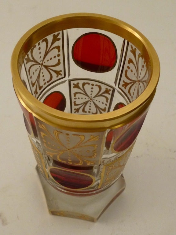 Set of Six Cut Glass Bohemian Goblets 1
