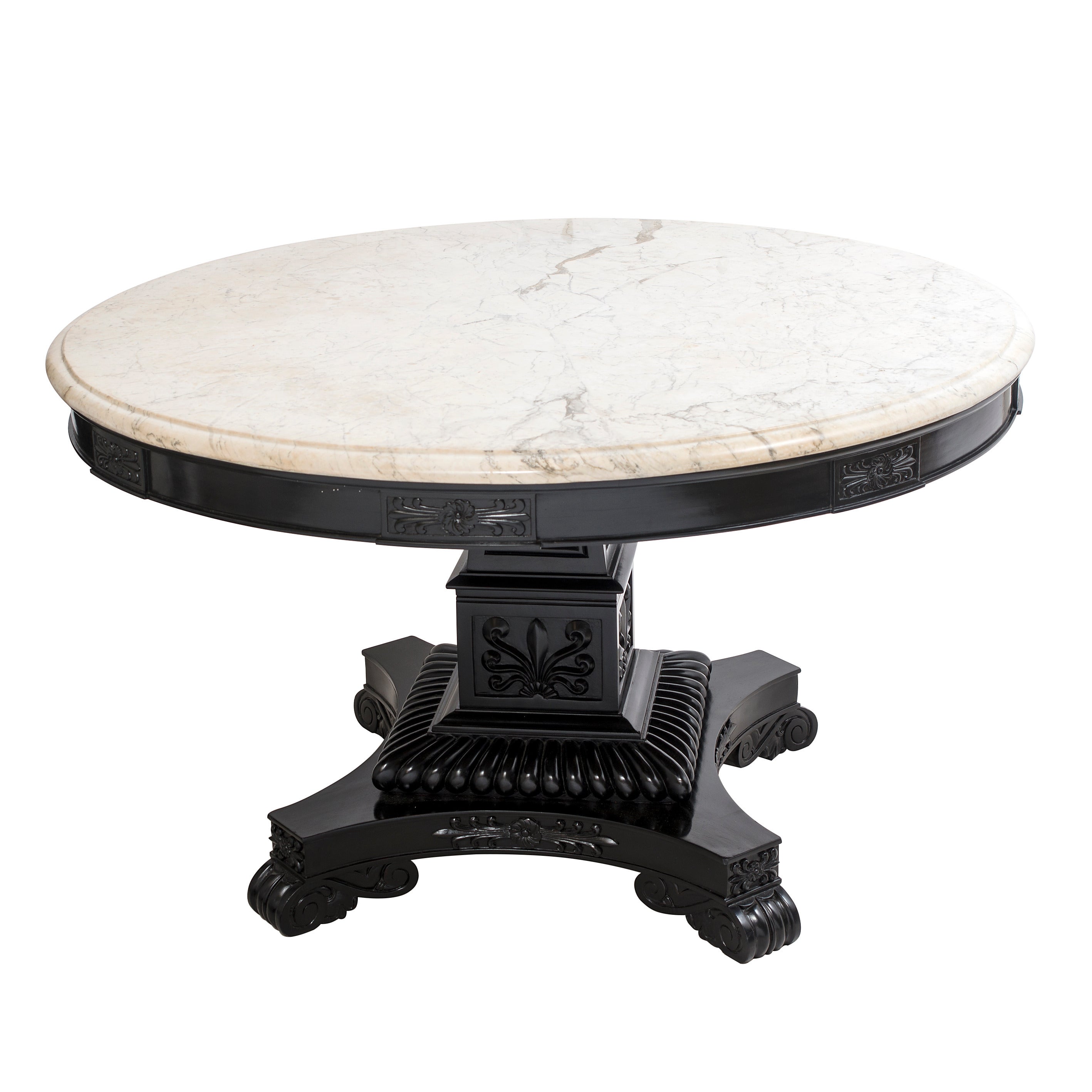 Striking Anglo Indian Ebonised Centre Table with Original Marble Top c.19th Century