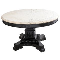 Striking Anglo Indian Ebonised Centre Table with Original Marble Top c.19th Century