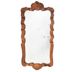 French Provincial Fruitwood Framed 'Ribbon' Mirror c.1890