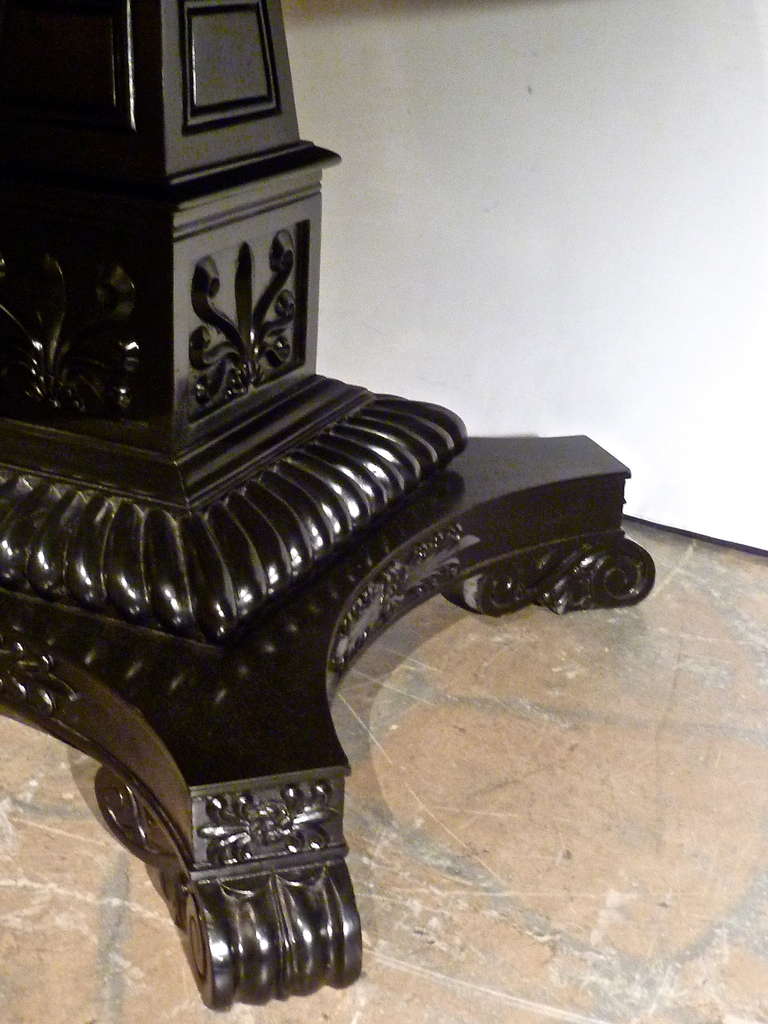 Striking Anglo Indian Ebonised Centre Table with Original Marble Top c.19th Century 1