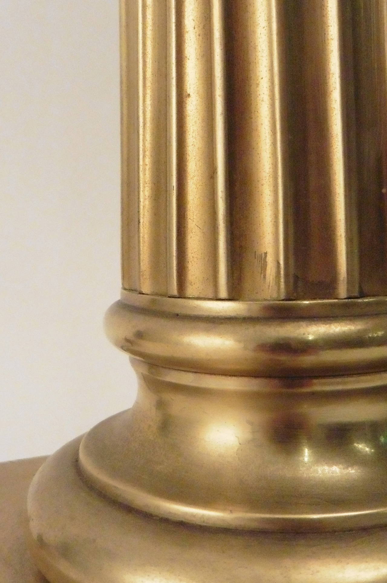 Pair of Victorian Bronze Ionic Column Oil Lamps, circa 1860 In Good Condition In London, GB