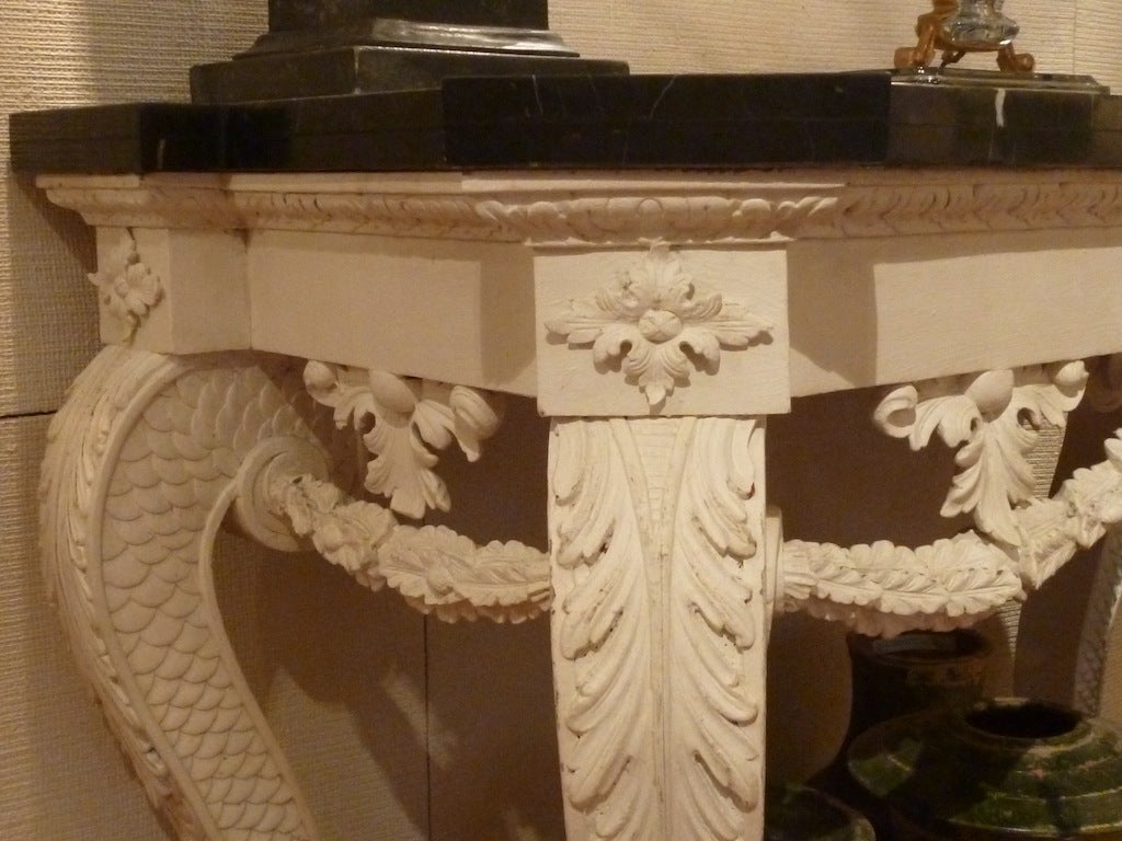 Pair George II Style Carved and Painted Console Tables 2