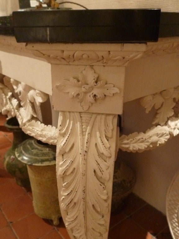 Pair George II Style Carved and Painted Console Tables 3