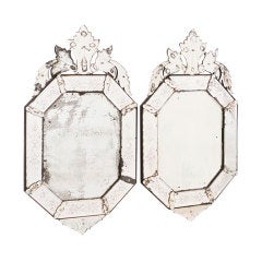 Pair of Octagonal Venetian style Mirrors