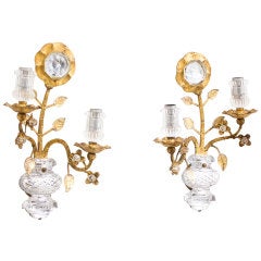 Pair of Dainty 'Sunflower' Bagues Style Sconces