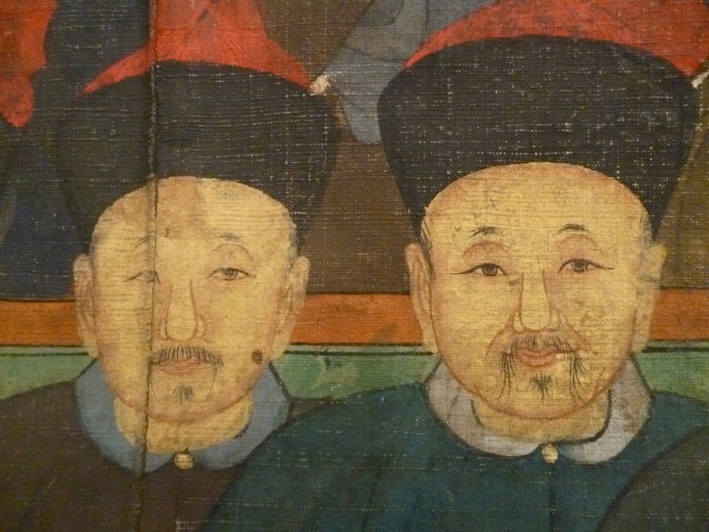 Pair of Chinese Antique Ancestor Portrait Scroll Paintings 4