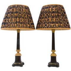 Pair French Louis Philippe Carcel Lamps