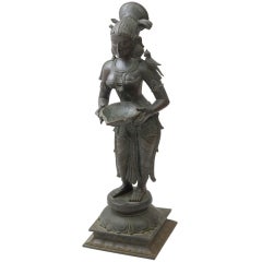 Indian Bronze Statue Of Goddess Lakshmi