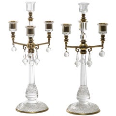 Pair Victorian Exhibition Quality Crystal Candelabra by Osler c1860