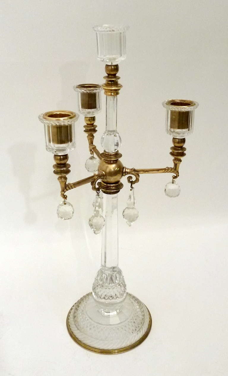 Pair Victorian Exhibition Quality Crystal Candelabra by Osler c1860