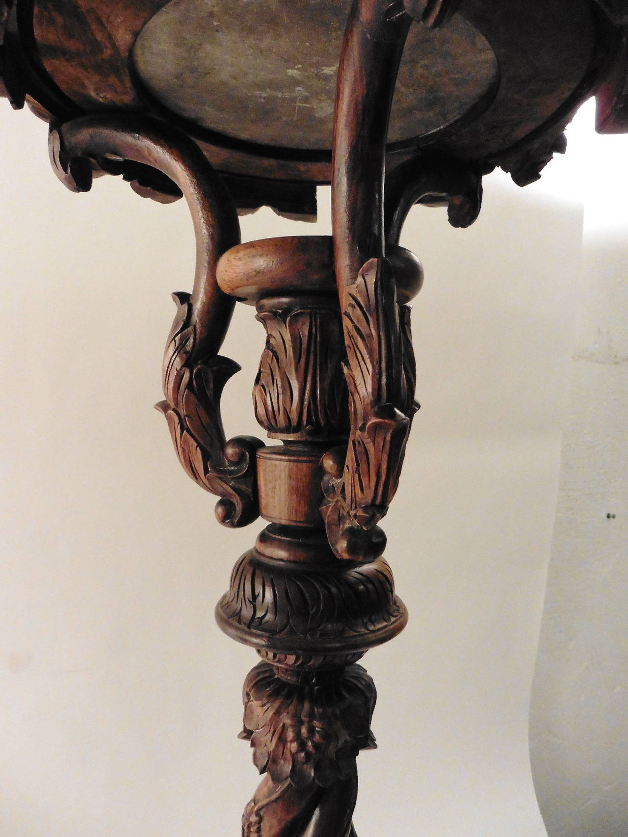 Anglo-Indian Highly Carved Rosewood Tripod Stand, circa 1860 3