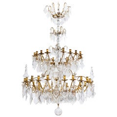 Palatial French Louis Philippe Gilt Bronze & Crystal 36 Light Chandelier circa 1845