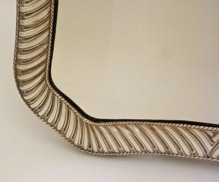 Large Victorian Silver Frame Shield Shaped Dressing Mirror, London, 1886 3