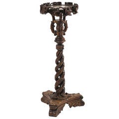 Anglo-Indian Highly Carved Rosewood Tripod Stand, circa 1860