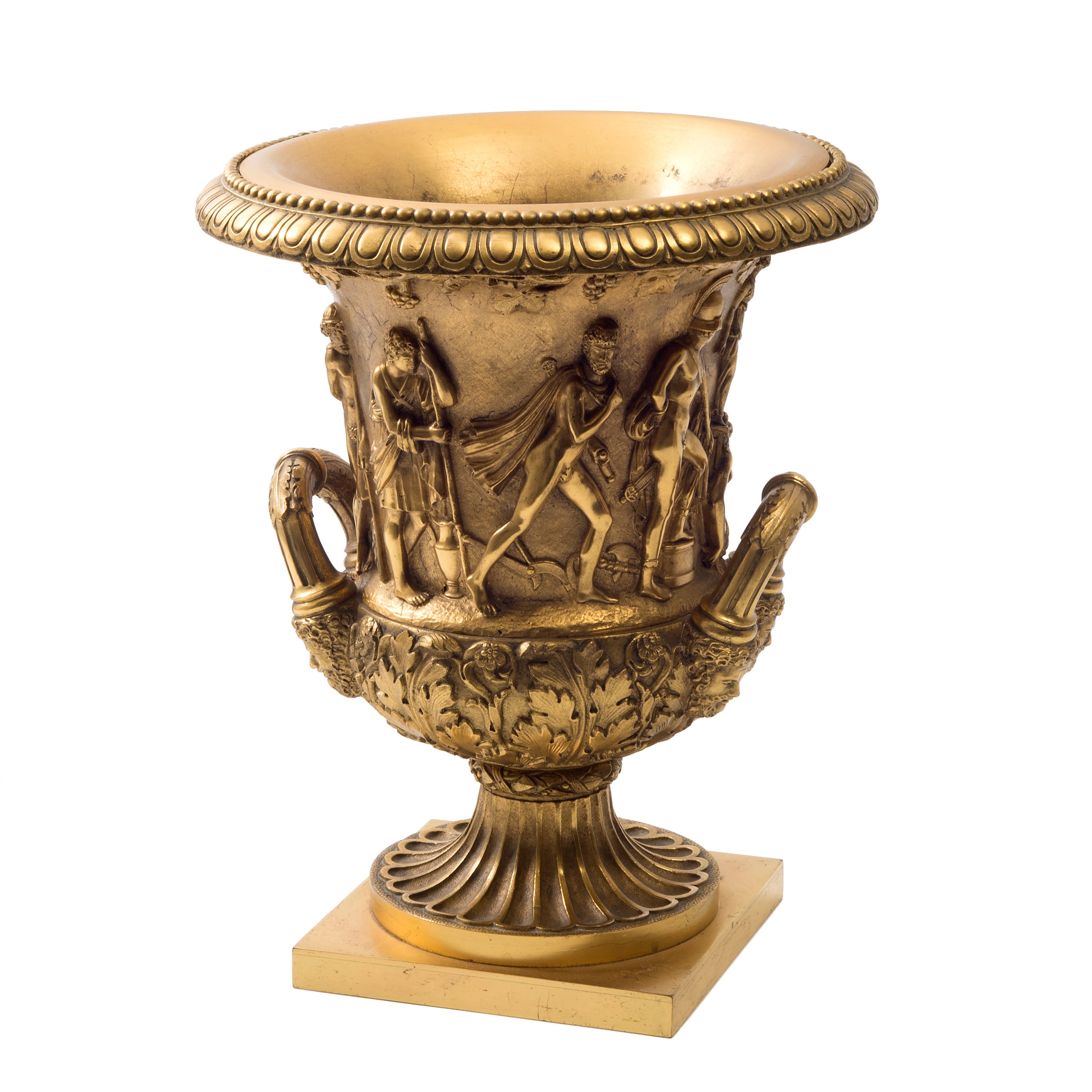 Italian Grand Tour Gilt Bronze Medici Vase c.1900