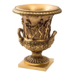 Italian Grand Tour Gilt Bronze Medici Vase c.1900
