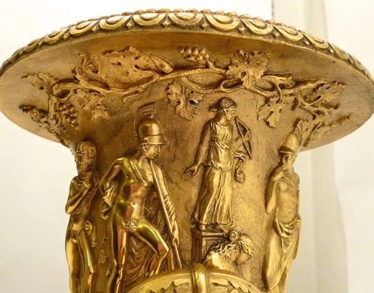 Italian Grand Tour Gilt Bronze Medici Vase c.1900 In Good Condition In London, GB