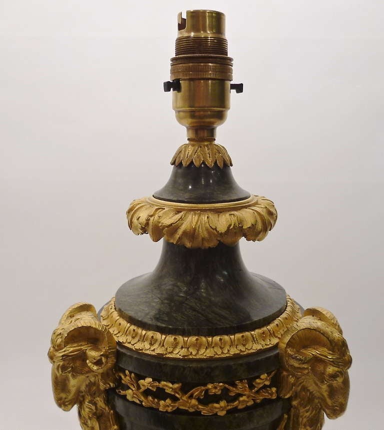 Pair French Ormolu Mounted Marble Cassolettes  C.1880 Now Lamps