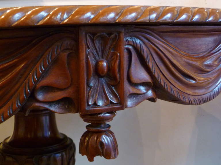 Rosewood Fine Continental Mahogany Centre Table with Inlaid Top circa 1850 For Sale