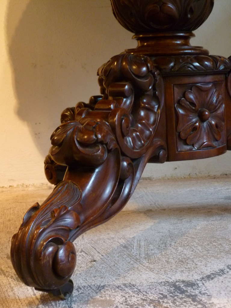 Fine Continental Mahogany Centre Table with Inlaid Top circa 1850 For Sale 4