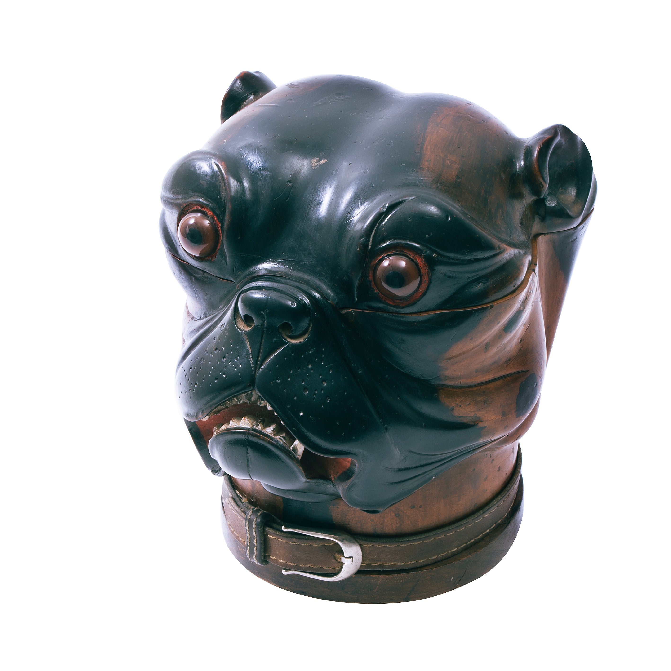 Large Victorian Tobacco Jar in the shape of a Pugs Head c.1880