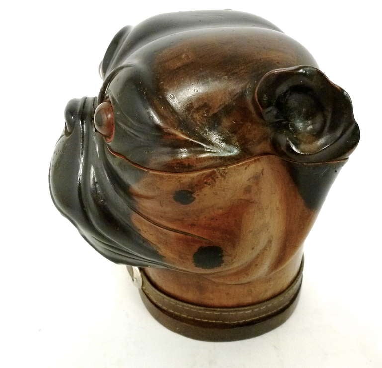 Large Victorian Tobacco Jar in the shape of a Pugs Head c.1880 In Good Condition In London, GB