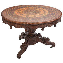 Fine Continental Mahogany Centre Table with Inlaid Top circa 1850