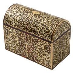 Very Fine Victorian Boulework Domed Stationary Casket Dated 1850