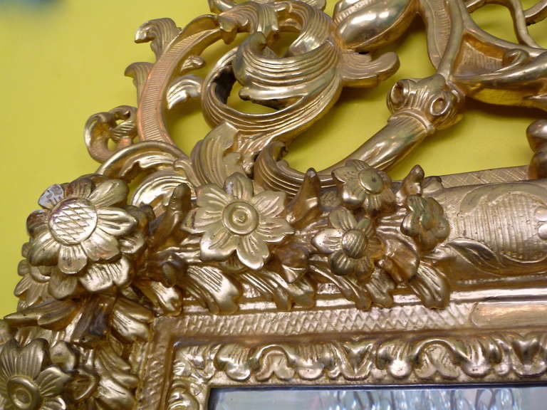 18th Century and Earlier Early 18th Century French Regence Gilt Wood Mirror