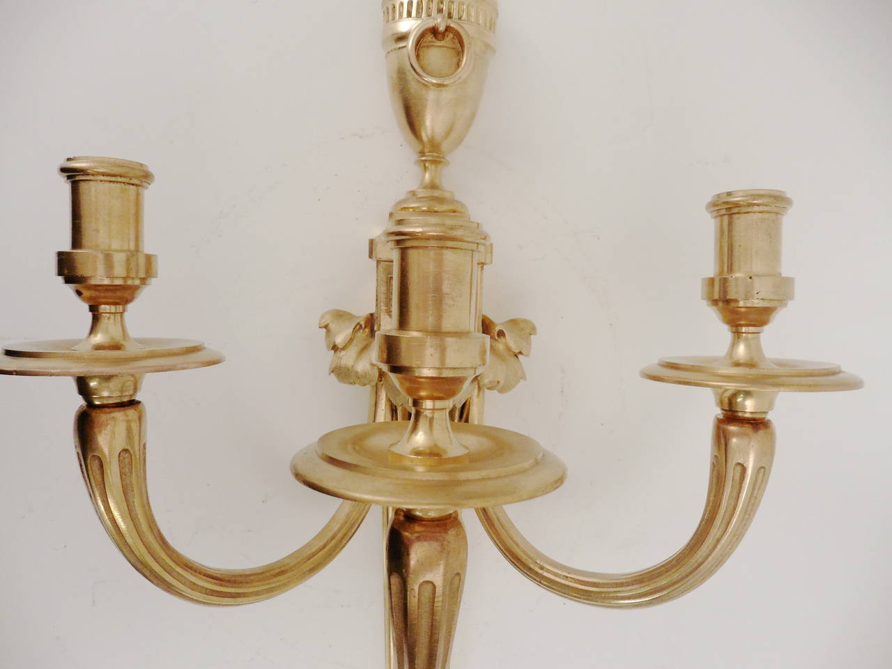 Set of Three French Neoclassical, Gilt Bronze Wall Sconces, circa 1900 In Good Condition In London, GB