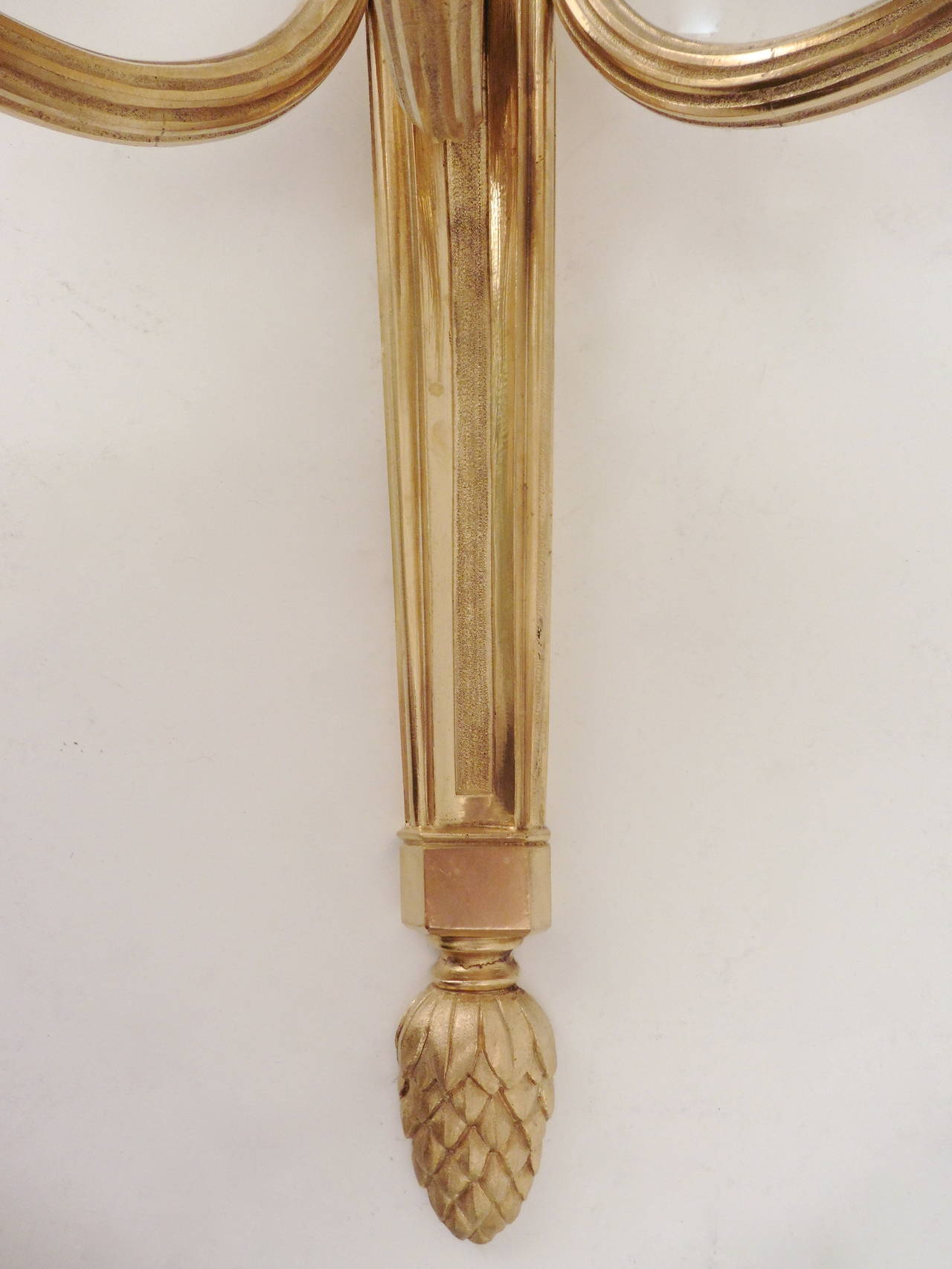Set of Three French Neoclassical, Gilt Bronze Wall Sconces, circa 1900 3