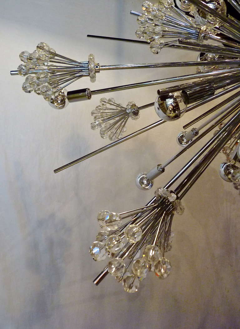 20th Century Austrian Chrome & Swarovski Crystal Sputnik Chandelier by Lobmeyer, circa 1980