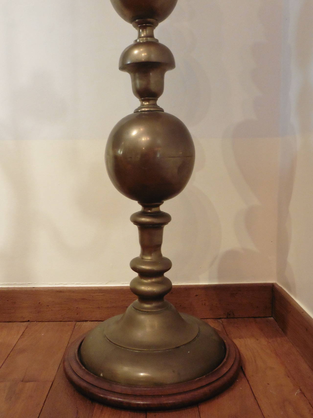 Pair Large Dutch Bobbin Turned Floor Standing Candlestands circa 1900 1