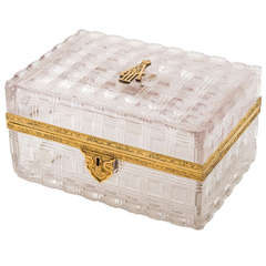 Large Russian Cut Crystal & Ormolu Casket with Royal Cypher circa 1890