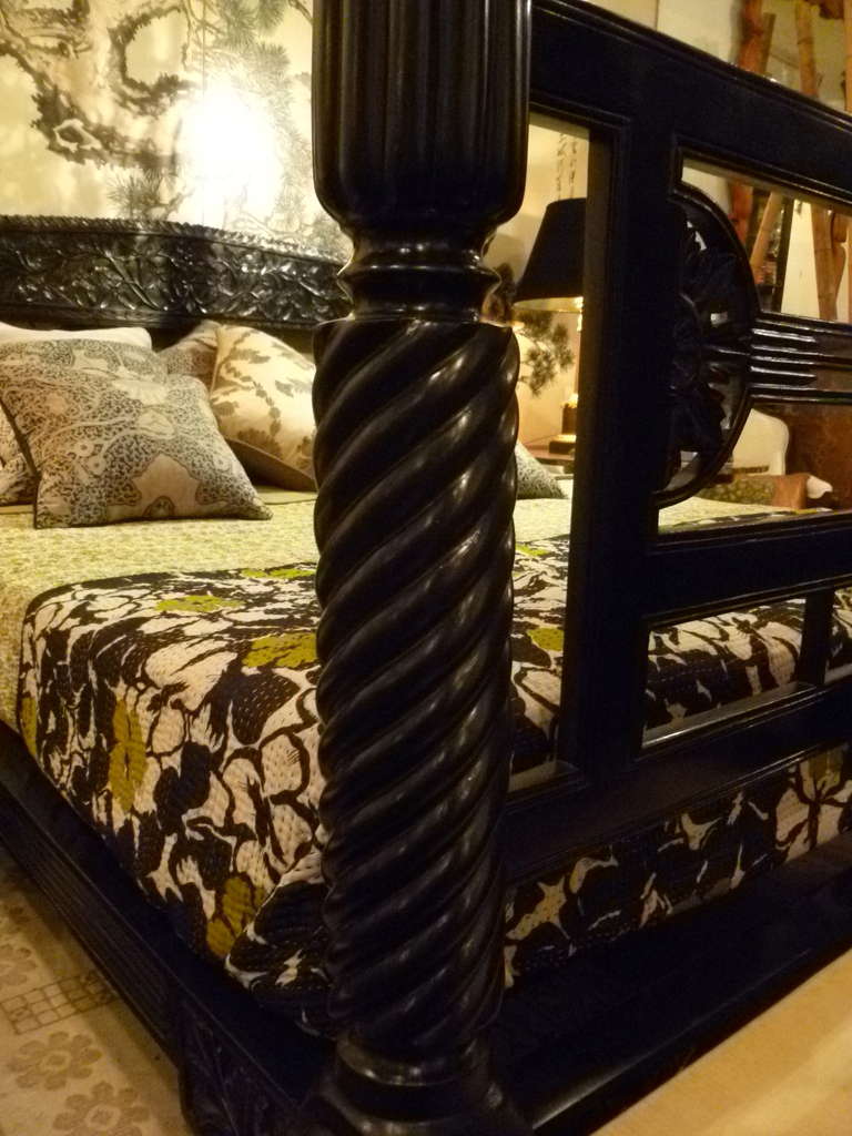 Anglo Indian Ebonised Four Poster Bed, circa 1890 4