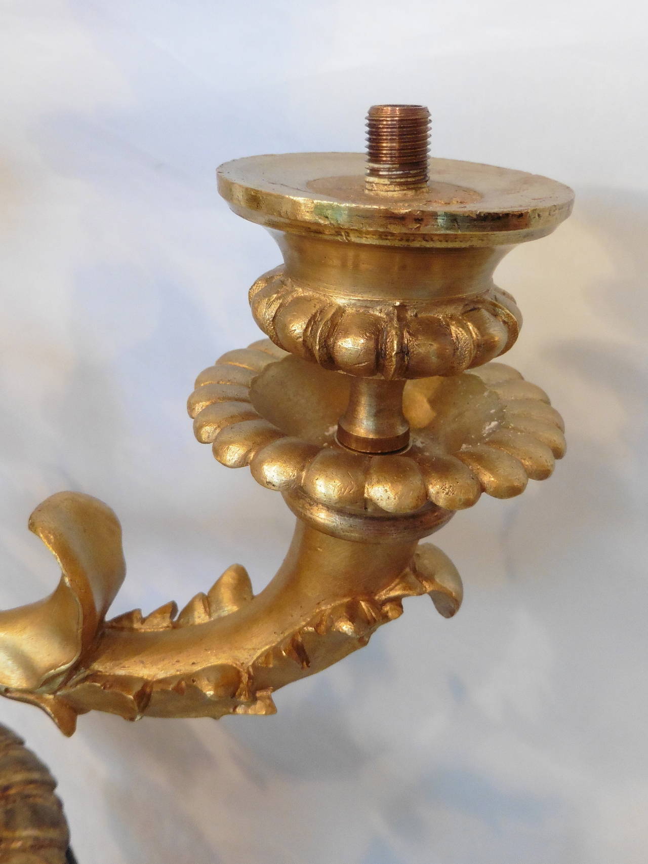 Pair of Statuesque Cast Iron and Ormolu Lamp Bases by Ducel, circa 1860 For Sale 4