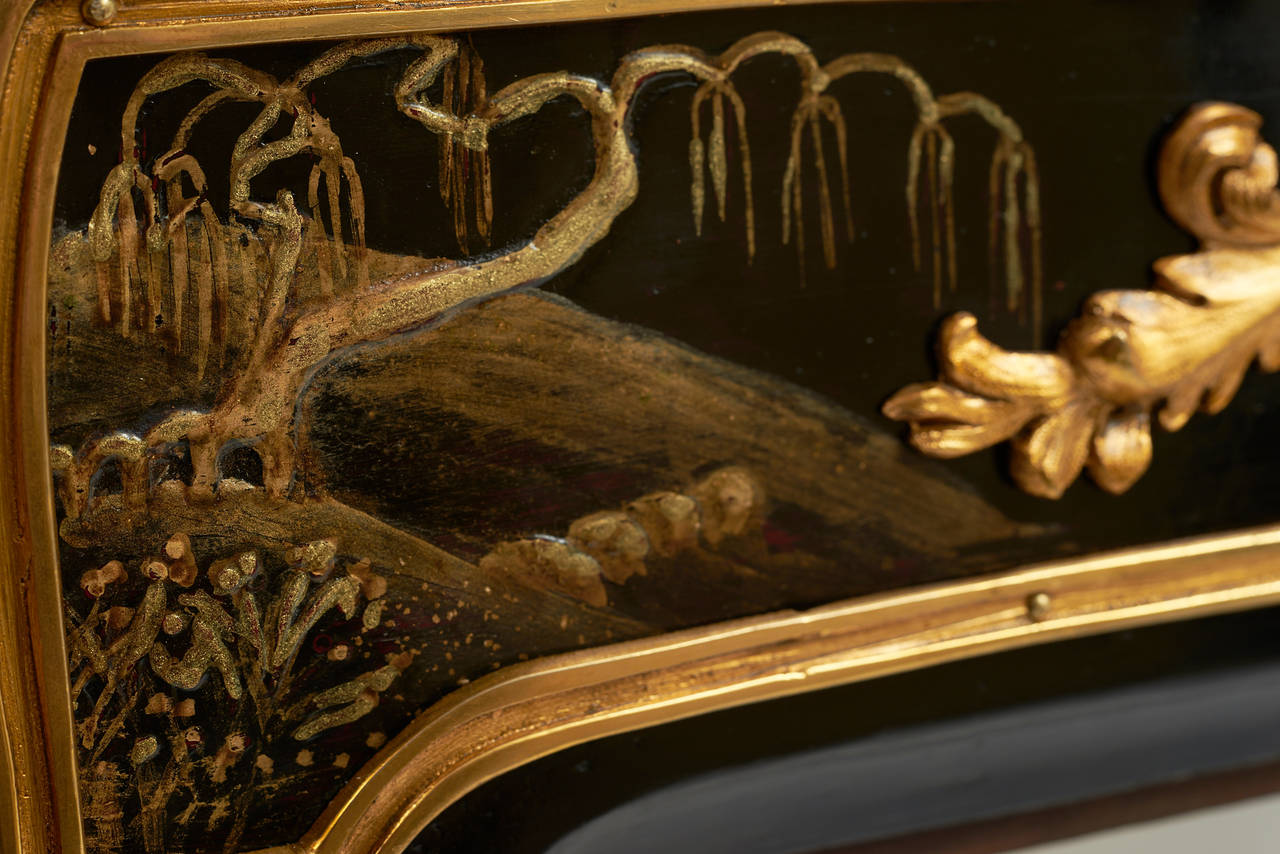 Louis Philippe Exquisite French Chinoiserie Lacquered Bureau Plat in the Style of Dubois For Sale