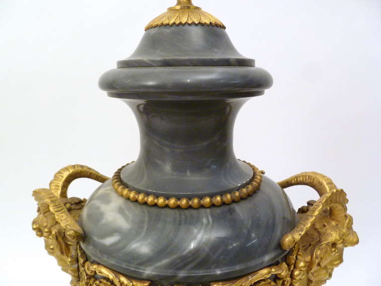 Pair of French Louis XVI Style Large St. Anne Marble Urns c.1850 In Good Condition In London, GB