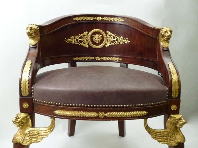 Magnificent Set of Four French Napoleon III Empire Style Tub Chairs c.1870 In Good Condition In London, GB