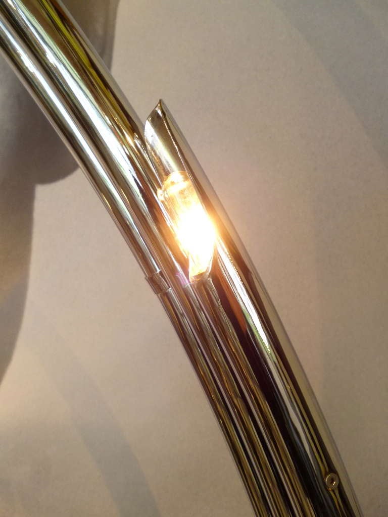 Iconic English Chrome 1960s Arc Floor Lamp In Good Condition In London, GB
