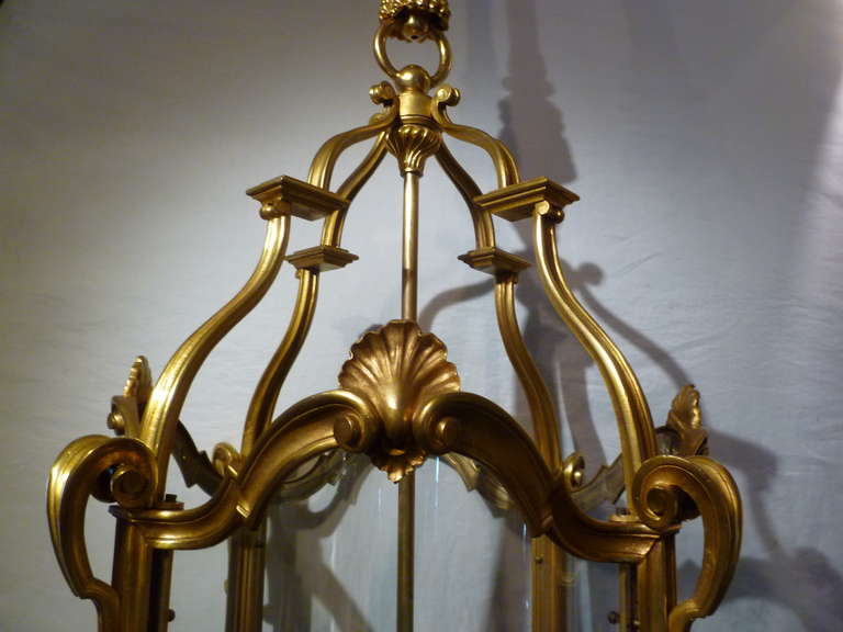 19th Century French Napoleon III Gilt Bronze Lantern In Good Condition In London, GB